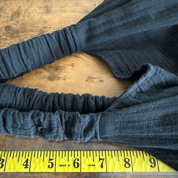 Maurices Tiered Dress XL Black Cotton Double Gauze Coastal Boho Cottage $45 - Picture 6 of 10